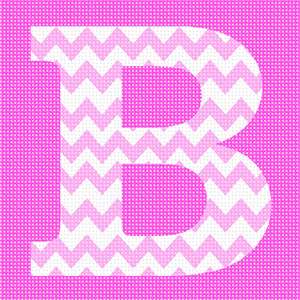 image of Letter B Pink Chevron