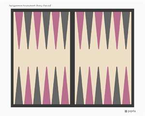 Backgammon Tournament Cherry Charcoal