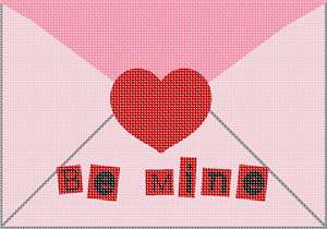 Be Mine on a love letter sealed with a heart on an envelope.