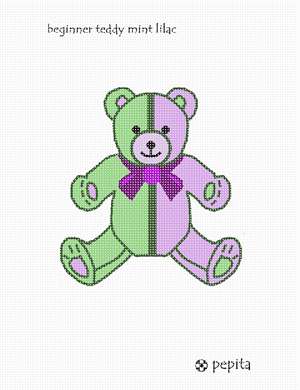 Needlepoint a teddy bear for a baby girl or boy nursery. Perfect for a baby shower or gift for the newborn. This design is unisex.
