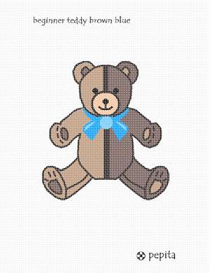 Needlepoint a teddy bear for a baby boy nursery. Perfect for a baby shower or gift for the newborn.