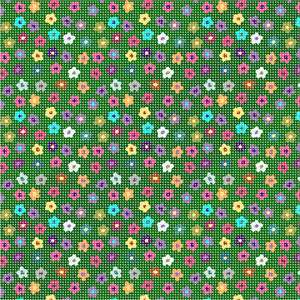 Potpourri of colorful mini five-petal flowers.