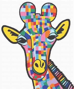image of Funky Colorful Giraffe