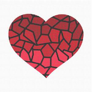 image of Heart Ombre Stained Glass Reds