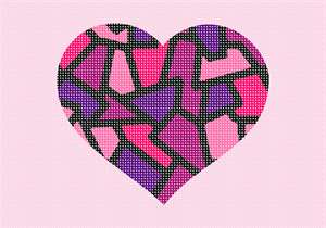 image of Heart Stained Glass Pinks