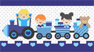 image of Kids Heart Train Blue