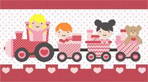 image of Kids Heart Train Pink