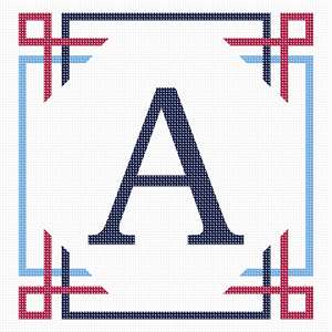 image of Letter A Nautical Ribbons