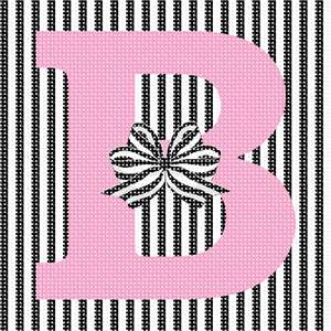 image of Letter B Striped Bow