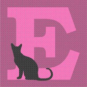 image of Letter E Black Cat