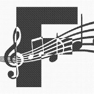 image of Letter F Music Notes