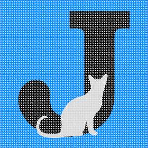 image of Letter J Grey Cat