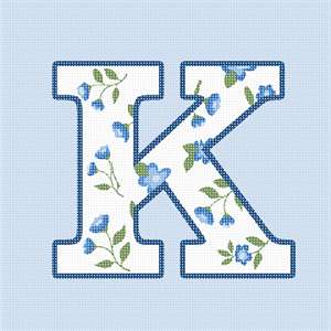 image of Letter K Vintage Wedgewood Floral Pale