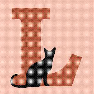 image of Letter L Black Cat