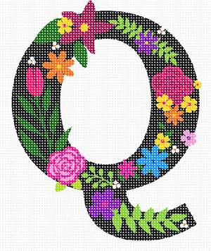 image of Letter Q Primary Floral