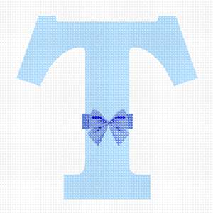 image of Letter T Blue Bow