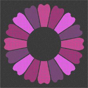 Patterned petals in shades of hot pink