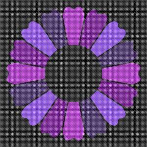 Patterned petals in shades of purple
