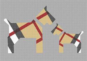 Scottie dogs in camel tartan