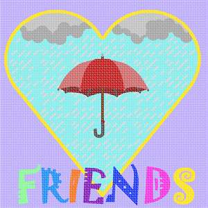 Friends sharing shelter and sticking together in stormy weather.