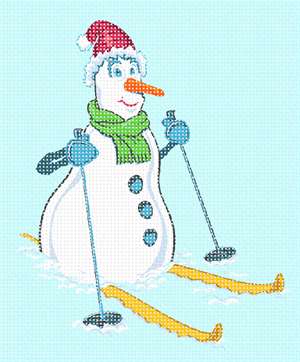 image of Snowman On Skis