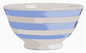 image of Striped Blue Bowl