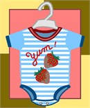 Needlepoint: Onesie Strawberry