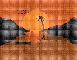 A tropical vacation design simple enough to stitch on your next vacation