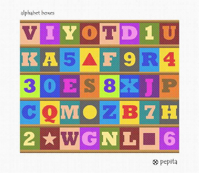 Needlepoint Canvas Alphabet Boxes