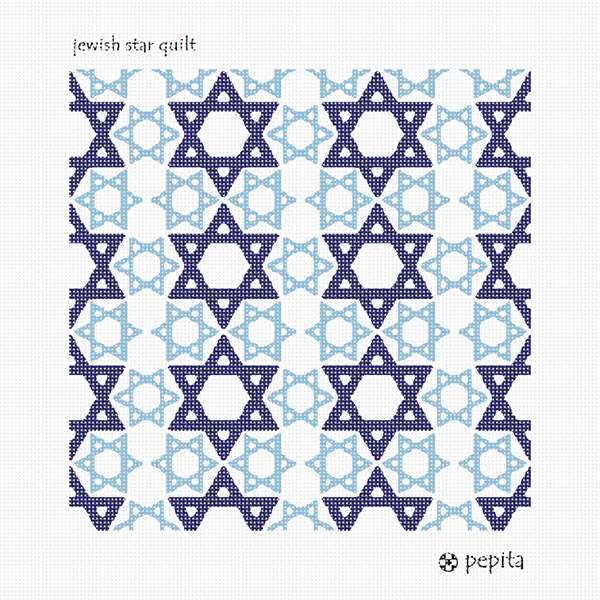 Needlepoint Canvas - Jewish Star Quilt