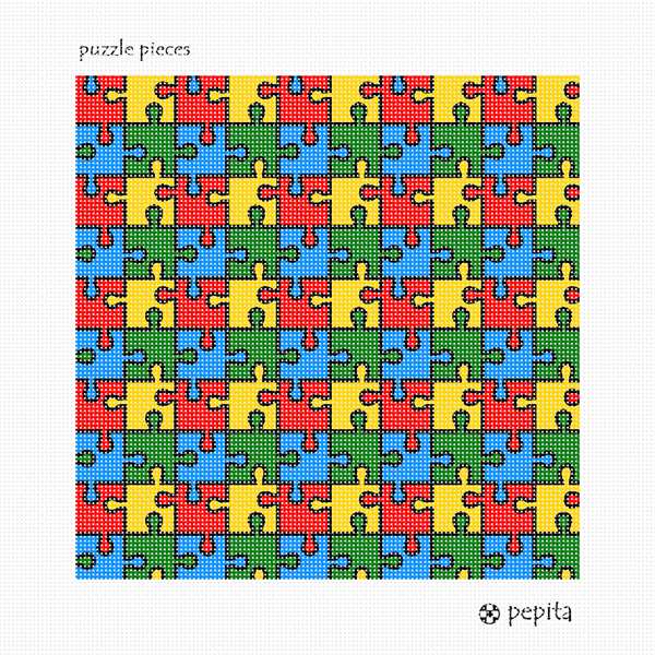 Needlepoint Canvas Puzzle Pieces