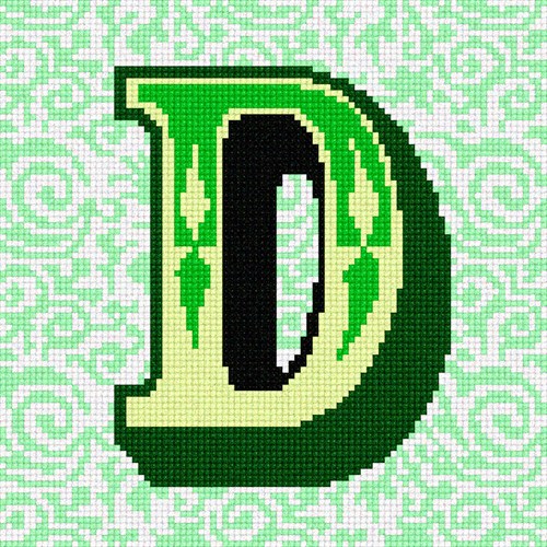 needlepoint canvas the letter d d d 5 character sheet