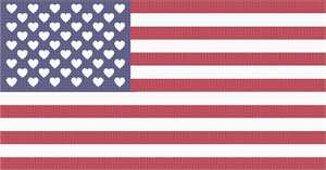 image of American Flag Hearts