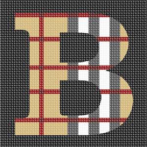 image of Letter B Camel Tartan