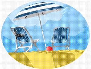 image of Beach Chairs Umbrella Ball