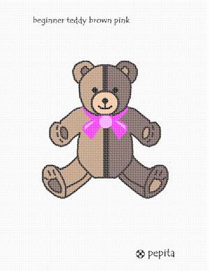 Needlepoint a teddy bear for a baby girl nursery. Perfect for a baby shower or gift for the newborn.