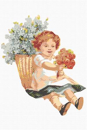Little Betsy offers you a charming bouquet of flowers.
Flowers and floral design are among the most popular needlepoint designs. People have been stitching flowers and floral motifs for hundreds of years.  Flowers are bright and pleasant, and most have underlying meanings to them.