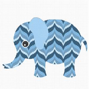 image of Blue Bargello Elephant
