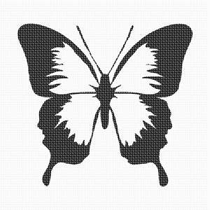 Butterfly silhouette in black and white