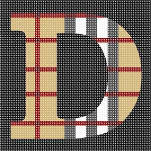 image of Letter D Camel Tartan