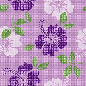 Floral hibiscus pattern in puprles. Perfect to finish as a needlepoint pillow.