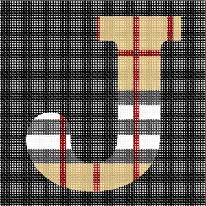 image of Letter J Camel Tartan