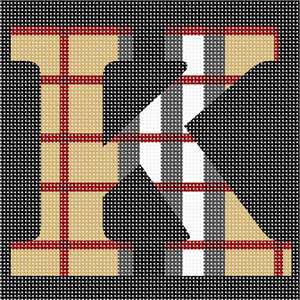 image of Letter K Camel Tartan