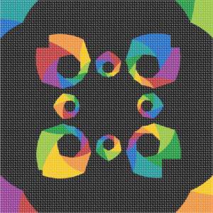 A kaleidoscope of color in needlepoint.
