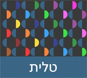 image of Large Tallit Semi Circles Colorful