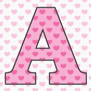 image of Letter A Hearts