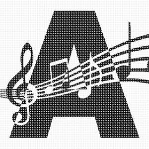 image of Letter A Music Notes