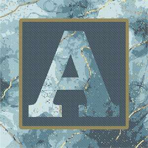 image of Letter A Teal Marble