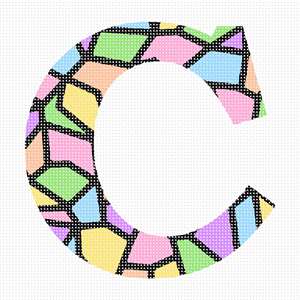 image of Letter C Stained Glass Pastel