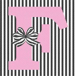 image of Letter F Striped Bow